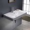 Rectangular White Ceramic Wall Mounted or Drop In Bathroom Sink